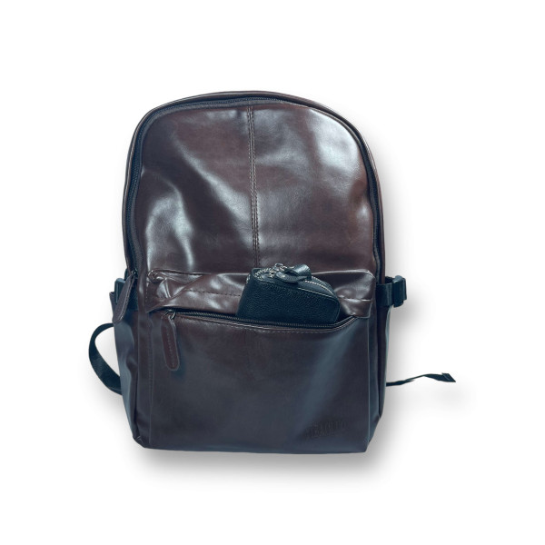 Рюкзак міський,  зекошкіри, 20 л, 1 відділ,  2 бокові кишені, фронтальна кишеня, коричневий