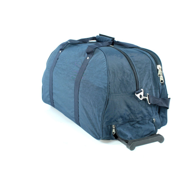 Сумка дорожная на колесах DingZri 4909TC телескопическая ручка два отдела плечевой ремень роз.70*40*40 синяя Сумка дорожная на колесах DingZri 4909TC телескопическая ручка два отдела плечевой ремень роз.70*40*40 синяя