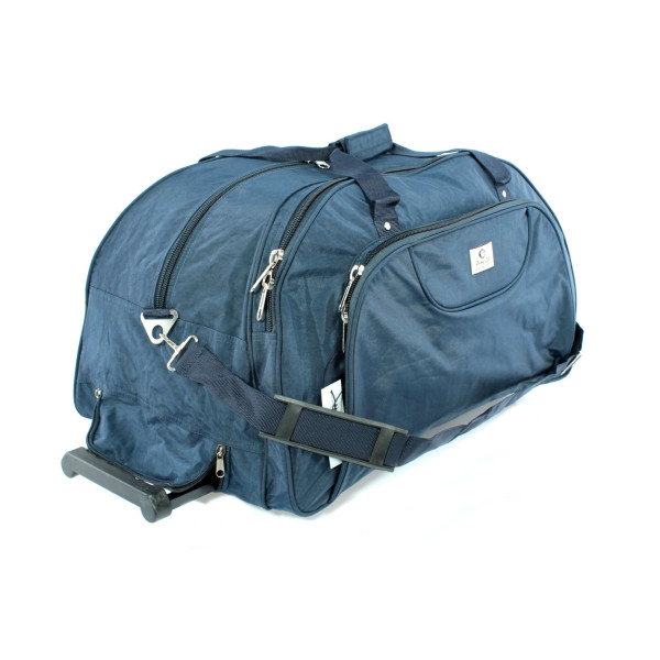 Сумка дорожная на колесах DingZri 4909TB телескопическая ручка два отдела плечевой ремень роз. 60*35*35 синяя Сумка дорожная на колесах DingZri 4909TB телескопическая ручка два отдела плечевой ремень роз. 60*35*35 синяя