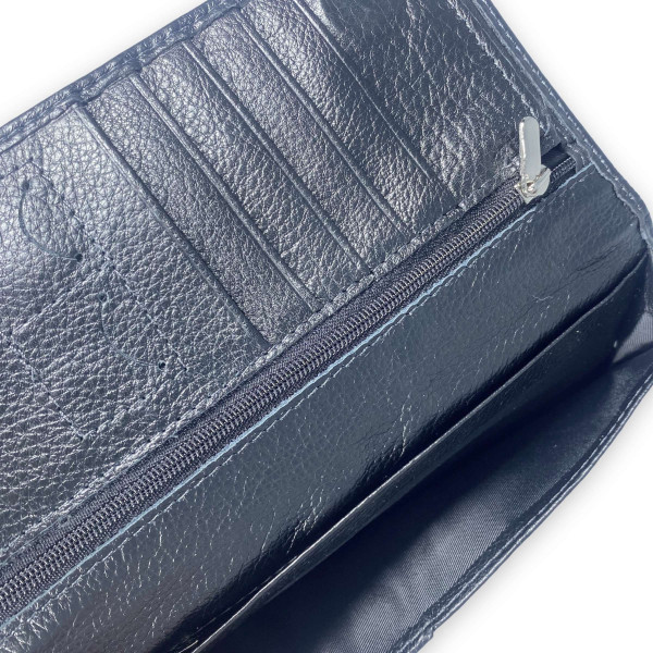 Кошелек мужской, натуральная кожа, 2 отделения для купюр, черный Кошелек мужской, натуральная кожа, 2 отделения для купюр, черный