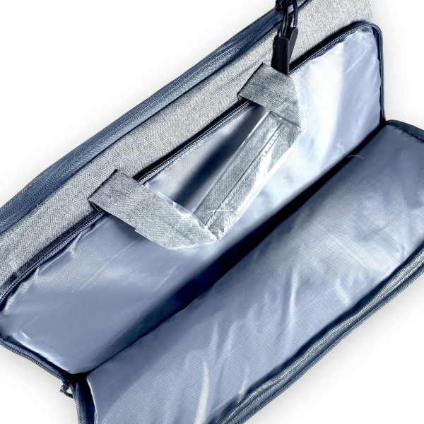 Портфель для ноутбука, одно отделение, один фронтальный карман, размер 40*28*5 см, серый