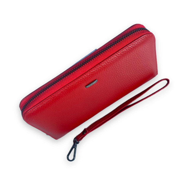 Елегантний шкіряний гаманець, червоний, з застібкою на блискавці Елегантний шкіряний гаманець, червоний, з застібкою на блискавці