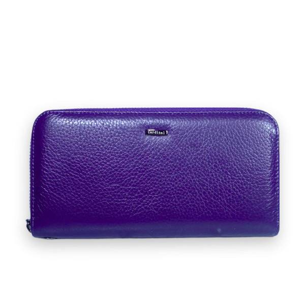 Жіночий гаманець шкіряний, фіолетовий, з застібкою на блискавці Жіночий гаманець шкіряний, фіолетовий, з застібкою на блискавці