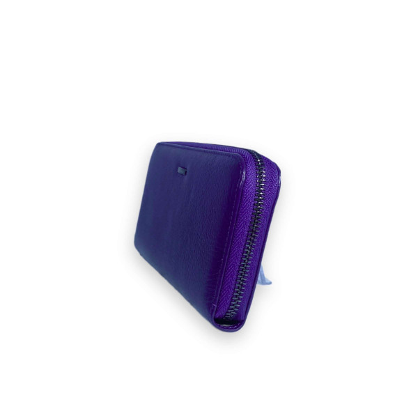 Жіночий гаманець шкіряний, фіолетовий, з застібкою на блискавці Жіночий гаманець шкіряний, фіолетовий, з застібкою на блискавці