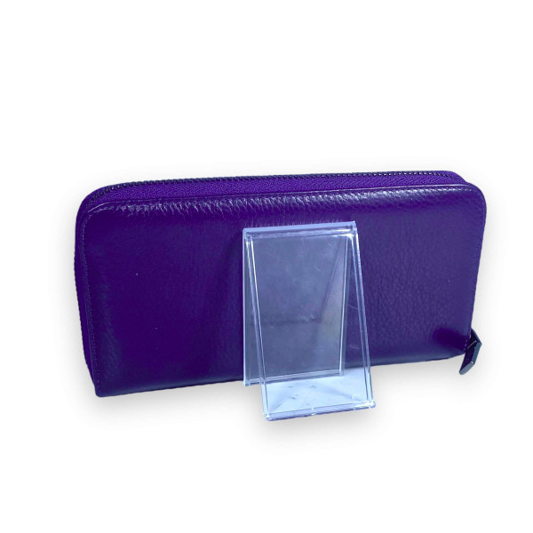 Жіночий гаманець шкіряний, фіолетовий, з застібкою на блискавці Жіночий гаманець шкіряний, фіолетовий, з застібкою на блискавці