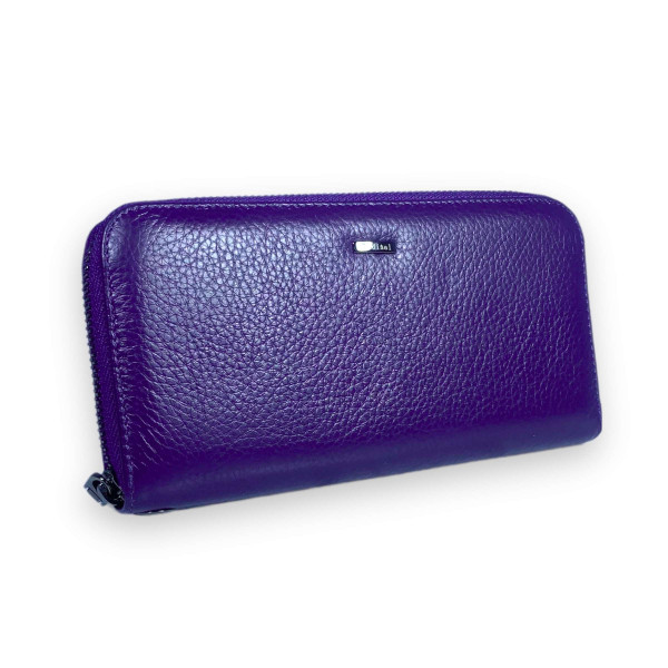 Жіночий гаманець шкіряний, фіолетовий, з застібкою на блискавці Жіночий гаманець шкіряний, фіолетовий, з застібкою на блискавці