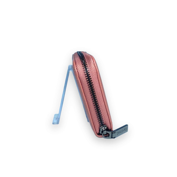 Женский кошелек из натуральной кожи, розовый, с застежкой на молнии Женский кошелек из натуральной кожи, розовый, с застежкой на молнии