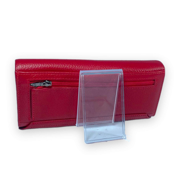 Женский кошелек с экокожи, 1 отделение для купюр и застежкой на кнопке, красный Женский кошелек с экокожи, 1 отделение для купюр и застежкой на кнопке, красный