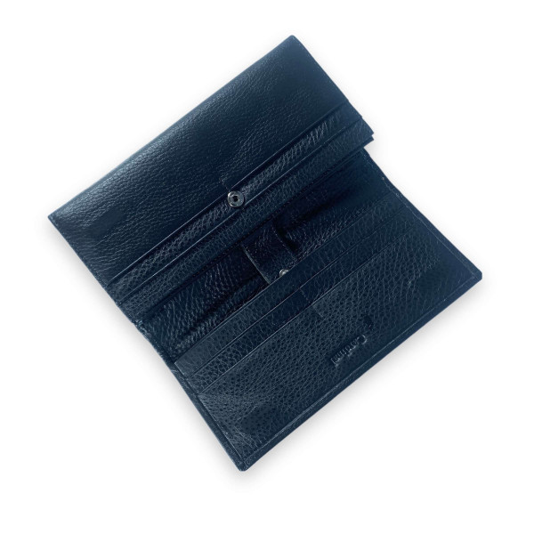 Кошелек женский, кожаный, цвет черный, 3 отделения для купюр Кошелек женский, кожаный, цвет черный, 3 отделения для купюр