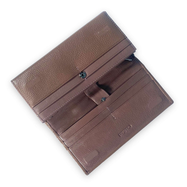 Кожаный женский кошелек на 3 отделения для купюр, цвет коричневый Кожаный женский кошелек на 3 отделения для купюр, цвет коричневый