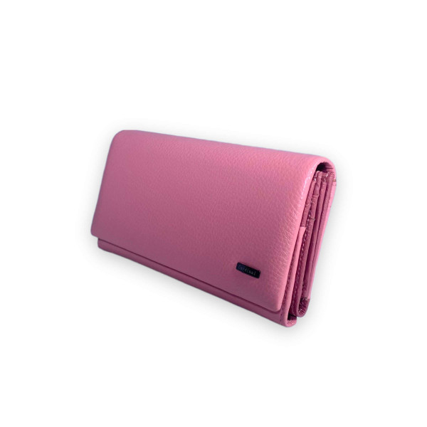 Гаманець шкіряний, рожевий, 3 відділення для купюр, 14 осередків для карт Гаманець шкіряний, рожевий, 3 відділення для купюр, 14 осередків для карт