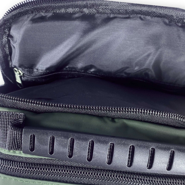 Сумка через плечо, мужская, нейлон, два отделения, дополнительные карманы, размер: 25*20*10 см, зеленый