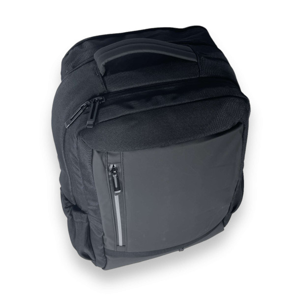 Рюкзак міський з розширенням, 15л, одне відділення, фронтальні кишен,і USB+кабель, чорний