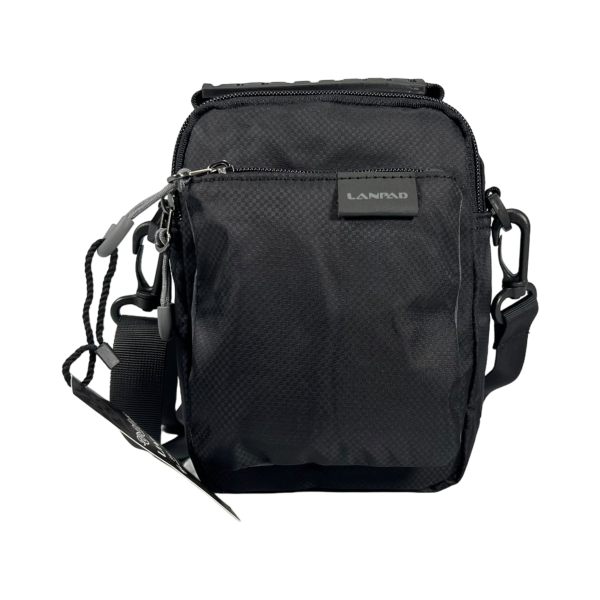 Компактна чоловіча сумка через плече на три відділення, 3 л,чорна