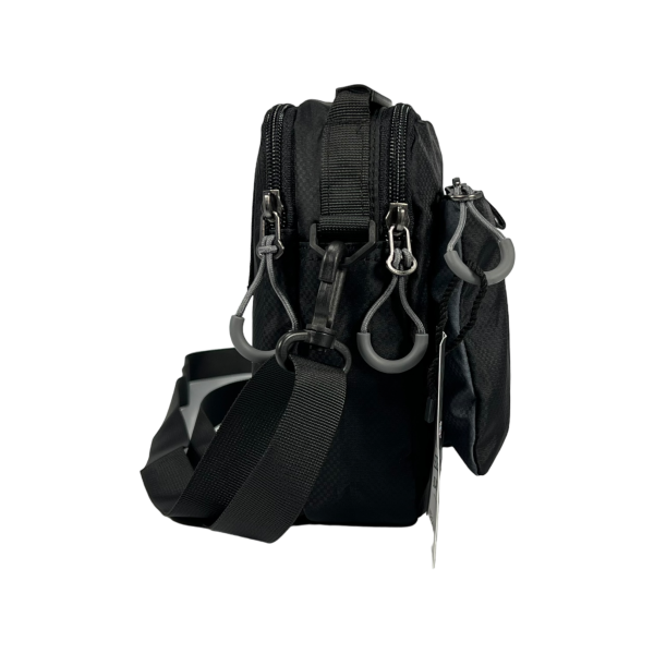 Компактна чоловіча сумка через плече на три відділення, 3 л,чорна Компактна чоловіча сумка через плече на три відділення, 3 л,чорна