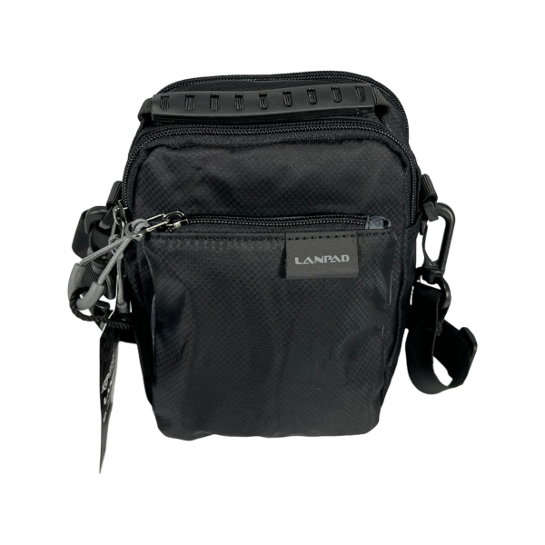 Компактна чоловіча сумка через плече на три відділення, 3 л,чорна Компактна чоловіча сумка через плече на три відділення, 3 л,чорна