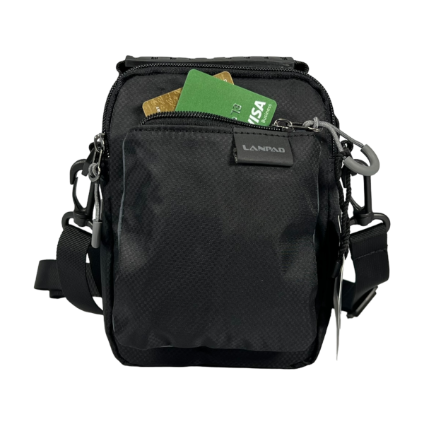 Компактна чоловіча сумка через плече на три відділення, 3 л,чорна Компактна чоловіча сумка через плече на три відділення, 3 л,чорна