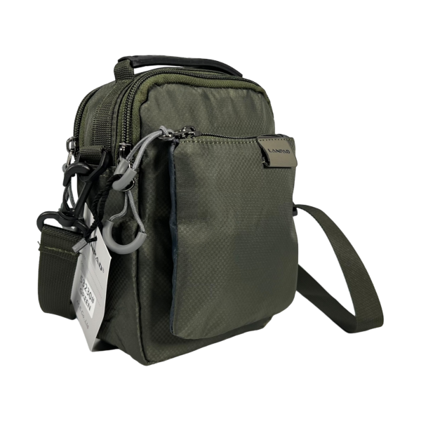 Сумка через плечо на три отделения, 3 л, крепкая ручка для переноса, зеленая Сумка через плечо на три отделения, 3 л, крепкая ручка для переноса, зеленая