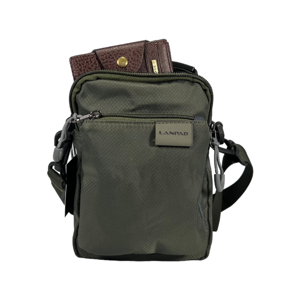 Сумка через плечо на три отделения, 3 л, крепкая ручка для переноса, зеленая Сумка через плечо на три отделения, 3 л, крепкая ручка для переноса, зеленая