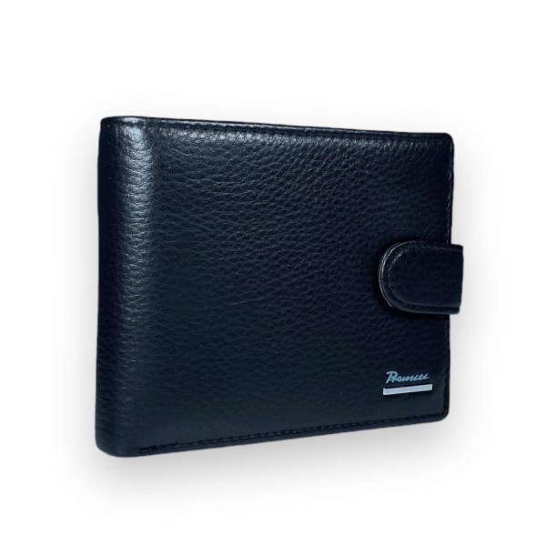 Чоловічий гаманець, шкіряний, два відділення для купюр, колір чорний Чоловічий гаманець, шкіряний, два відділення для купюр, колір чорний