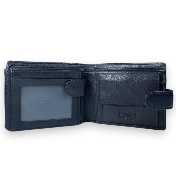 Чоловічий гаманець, шкіряний, два відділення для купюр, колір чорний Чоловічий гаманець, шкіряний, два відділення для купюр, колір чорний