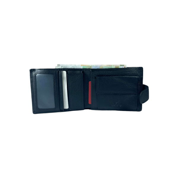 Гаманець чоловічий, шкіра, два відділення для купюр, колір чорний