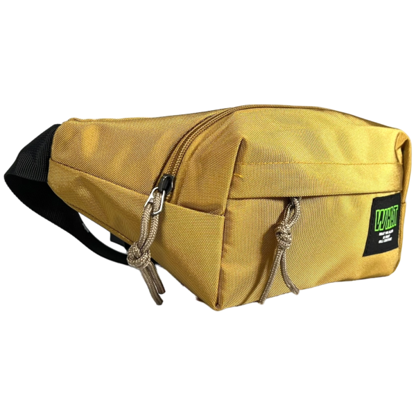 Сумка-бананка на два відділення гірчичного кольору Сумка-бананка на два відділення гірчичного кольору