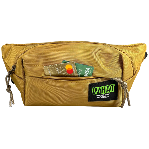 Сумка-бананка на два відділення гірчичного кольору Сумка-бананка на два відділення гірчичного кольору