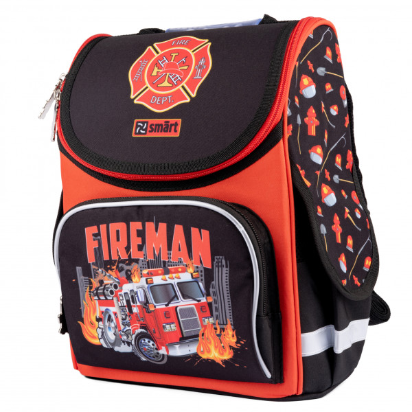 Рюкзак школьный каркасный Smart PG-11 Fireman одно отделение, фронтальный карман, боковые карманы Рюкзак школьный каркасный Smart PG-11 Fireman одно отделение, фронтальный карман, боковые карманы