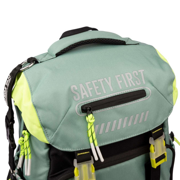 Шкільний рюкзак YES by Andre Tan, одне відділення, дві фронтальні кишені, чорно-зелений Шкільний рюкзак YES by Andre Tan, одне відділення, дві фронтальні кишені, чорно-зелений