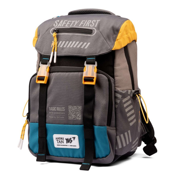 Шкільний рюкзак YES by Andre Tan, одне відділення, дві фронтальні кишені, чорно-сірий Шкільний рюкзак YES by Andre Tan, одне відділення, дві фронтальні кишені, чорно-сірий