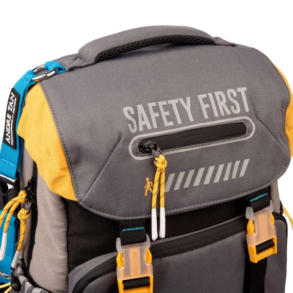 Шкільний рюкзак YES by Andre Tan, одне відділення, дві фронтальні кишені, чорно-сірий Шкільний рюкзак YES by Andre Tan, одне відділення, дві фронтальні кишені, чорно-сірий