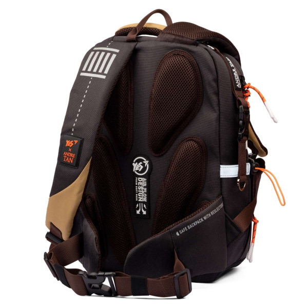 Школьный рюкзак YES by Andre Tan, одно отделение, два фронтальных кармана, коричневый Школьный рюкзак YES by Andre Tan, одно отделение, два фронтальных кармана, коричневый