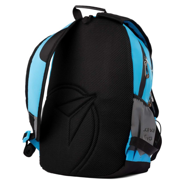 Школьный рюкзак YES, два отделения, два фронтальных кармана, боковые карманы, серо-синий Гусь