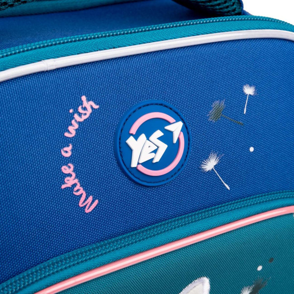 Шкільний рюкзак YES, каркасний, два відділення, фронтальна кишеня, синій Dandelion Cats