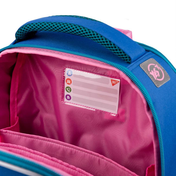 Шкільний рюкзак YES, каркасний, два відділення, фронтальна кишеня, синій Dandelion Cats