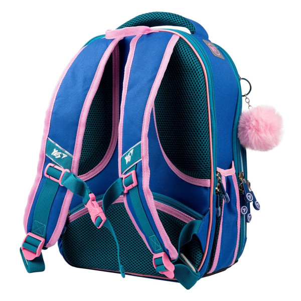 Шкільний рюкзак YES, каркасний, два відділення, фронтальна кишеня, синій Dandelion Cats