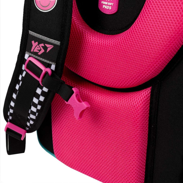 Рюкзак школьный, ортопедический, полукаркасный, YES Lovely Smile, два отделения, фронтальный карман Рюкзак школьный, ортопедический, полукаркасный, YES Lovely Smile, два отделения, фронтальный карман