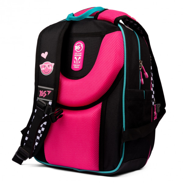 Рюкзак школьный, ортопедический, полукаркасный, YES Lovely Smile, два отделения, фронтальный карман Рюкзак школьный, ортопедический, полукаркасный, YES Lovely Smile, два отделения, фронтальный карман