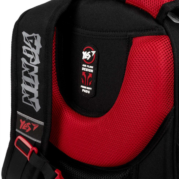 Рюкзак школьный полукаркасный YES S-91 Ninja, два отделения, фронтальный карман, боковые карманы