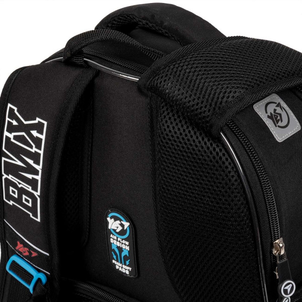 Шкільний рюкзак YES, каркасний, два відділення, дві бічні кишені, сіро-червоний BMX Шкільний рюкзак YES, каркасний, два відділення, дві бічні кишені, сіро-червоний BMX