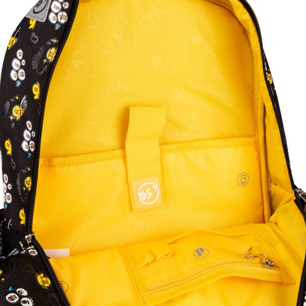 Школьный рюкзак YES, одно отделение, фронтальные карманы, черно-оранжевый Line Friends Школьный рюкзак YES, одно отделение, фронтальные карманы, черно-оранжевый Line Friends