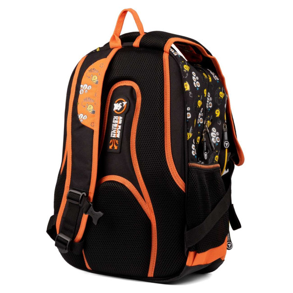 Школьный рюкзак YES, одно отделение, фронтальные карманы, черно-оранжевый Line Friends Школьный рюкзак YES, одно отделение, фронтальные карманы, черно-оранжевый Line Friends