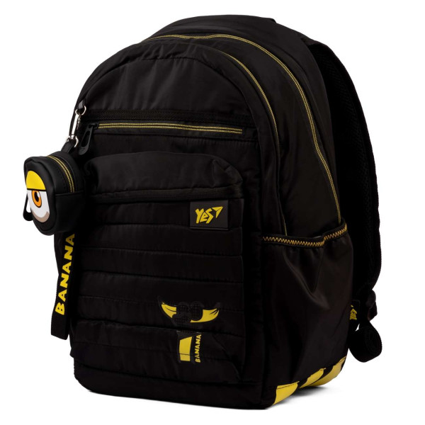 Шкільний рюкзак YES, два відділення, дві фронтальні кишені, бічні кишені, чорний Minions