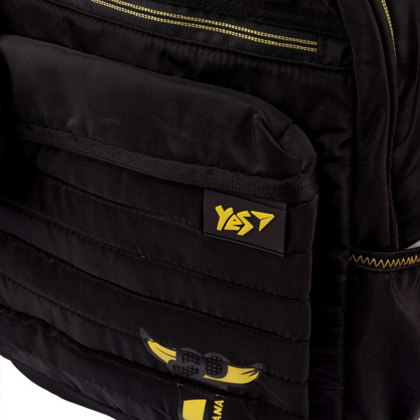 Шкільний рюкзак YES, два відділення, дві фронтальні кишені, бічні кишені, чорний Minions