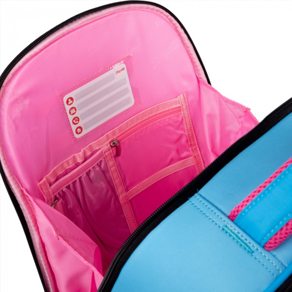 Школьный рюкзак 1 вересня полукаркасный, два отделения, фронтальный карман, два боковых кармана, синий Pink and Blue Школьный рюкзак 1 вересня полукаркасный, два отделения, фронтальный карман, два боковых кармана, синий Pink and Blue