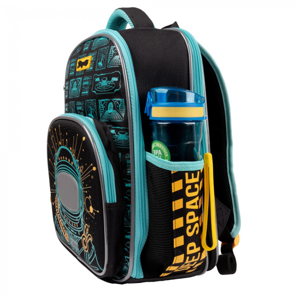 Школьный рюкзак 1 вересня полукаркасный, два отделения, фронтальный карман, два боковых кармана, черный S-97 Deep Space Школьный рюкзак 1 вересня полукаркасный, два отделения, фронтальный карман, два боковых кармана, черный S-97 Deep Space
