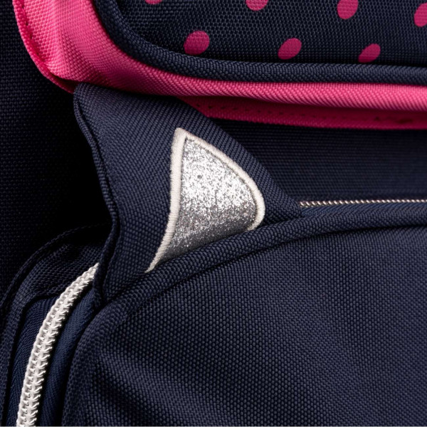 Школьный рюкзак 1 сентября для девочки, одно отделение, фронтальные карманы, темно-синий Big Years