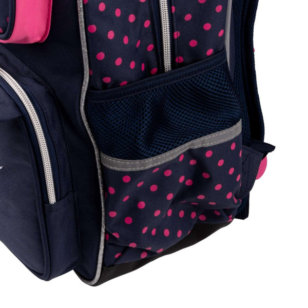 Школьный рюкзак 1 сентября для девочки, одно отделение, фронтальные карманы, темно-синий Big Years