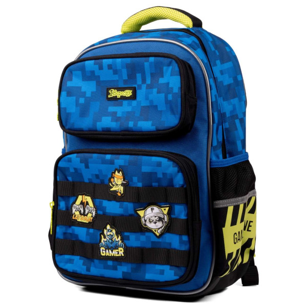 Шкільний рюкзак 1 вересня для хлопчика, одне відділення, фронтальні кишені, синій Gamer Zone Шкільний рюкзак 1 вересня для хлопчика, одне відділення, фронтальні кишені, синій Gamer Zone